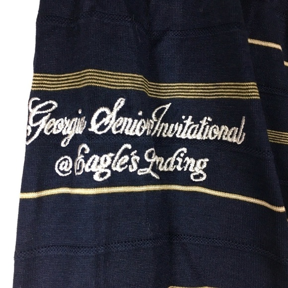 BYRON NELSON Golf Shirt Long Sleeve Eleven Straight Stripe Eagle’s Landing Large - Picture 6 of 9